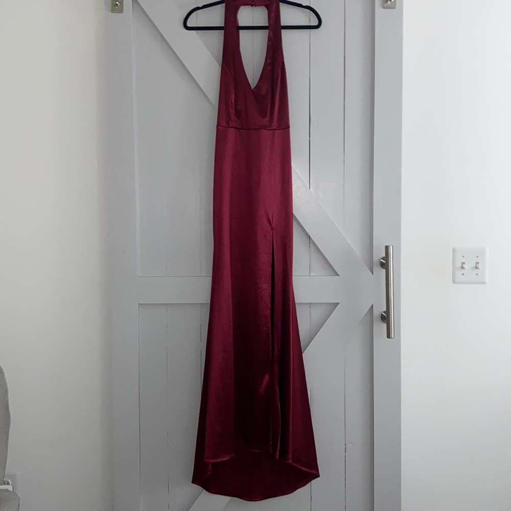 Satin evening gown